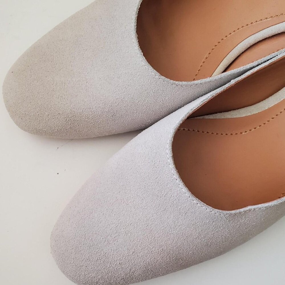 Zara Split Suede Heeled Slides In Grey Size 37 Eu… - image 5